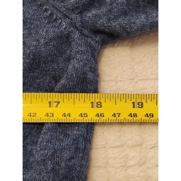 L.L. Bean Wool Blend Cardigan Women's Medium Angora Cashmere Blue Knit Sweater - Picture 3 of 6